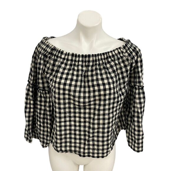 Who What Wear Top Womens Medium Gingham Summer Country Picnic Farm Ranch BBQ - Picture 10 of 14